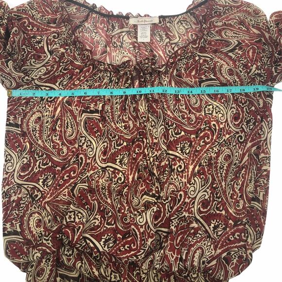 Sushi Flowers Paisley Print Sheer Blouse Large - Picture 5 of 7